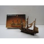 A boxed Heller 1:100 scale HMS Victory and another model boat