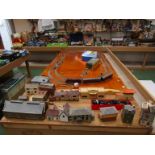 A "00" gauge 3-rail model railway layout (8' x 3'6") together with Hornby Dublo "Duchess of Atholl"