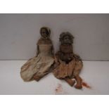 Two 19th Century wax head and shoulder dolls,