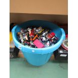 A large quantity of played with Matchbox and other diecast cars