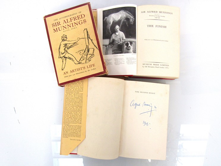 Sir Alfred Munnings: 'An Artist's Life - The Second Burst - The Finish', 1950 first edition, - Image 2 of 3