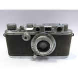 A Leica IIIa rangefinder camera circa 1935, chrome, serial number 172073, with Leitz Elmar 50mm 1:3.