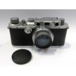 A Leica III rangefinder camera circa 1938, chrome, serial number 306919,