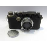 A Leica III Chrom rangefinder camera circa 1933, black, serial number 126153,