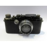 A Leica III Chrom rangefinder camera circa 1933, black, serial number 123931,