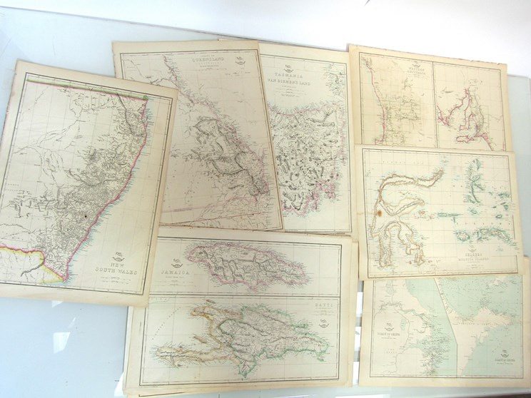 Edward Weller: "Weekly Dispatch Atlas", circa 1860, 15 engraved maps, including Australia,