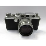 A Leica IIIc rangefinder camera circa 1949-50, chrome, serial number 490048,