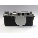 A Leica IIc rangefinder camera body circa 1948-51, chrome, serial number 447369.