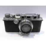 A Leica IIIa rangefinder camera circa 1938, chrome, serial number 298379,