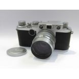 A Leica IIf rangefinder camera circa 1956, chrome, serial number 821472,