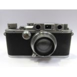 A Leica IIIb rangefinder camera circa 1939, chrome, serial number 317664,