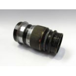 A Leitz Wetzlar Elmar 90mm 1:4 lens, serial number 372611 dating to 1937,