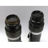 Two Leitz Wetzlar Hektor 135mm 1:4.5 zoom lenses. One serial number 558226, dating to 1940.