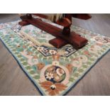 A 20th Century Indian made French-style chain stitch hand embroidered floor/wall panel worked in