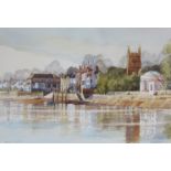 BERT WRIGHT (b.1930): A framed and glazed watercolour, Isleworth. Signed, 32.