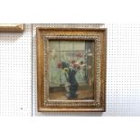JOHN ALBERT COOPER (1894-1943): A framed oil on wooden panel, still life of a vase of flowers,