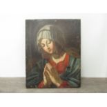 A late 16th early 17th Century Italian School portrait of the Madonna in oils on stretched canvas,