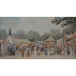 CLAUDE SPERO (French XIX/XX) A framed and glazed watercolour depicting a fete at Boulogne Sur Mer.