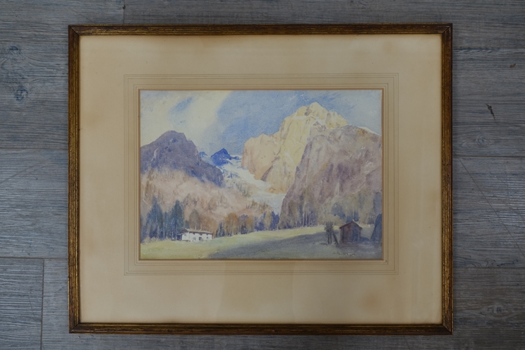 REGINALD ST CLAIR MARSTON R.O.I. (1886-1943): A framed and glazed watercolour, "In the Tyrd". - Image 3 of 4