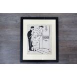 EDWARD SYLVESTER HYNES (1897-1982) A framed and glazed original ink drawing,