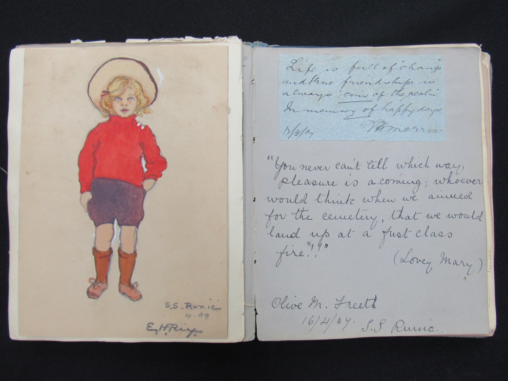EMILY HILDA RIX-NICHOLAS (Australian 1884-1961): A watercolour study of a young girl on buff paper,