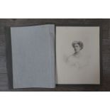 GERTRUDE MASSEY (1868-1957) An original self portrait in pencil.