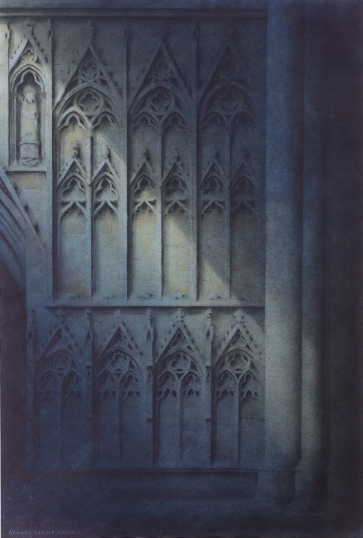 GERARD STAMP (XX) "Moonlight, York Minster", watercolour, framed and glazed. - Image 2 of 3