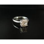 A pink diamond solitaire ring, natural colour 2.16ct. Size L, valuation certificate, 4.