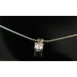 A .50ct approx diamond pendant hung on a white gold chain stamped 14ct, 2.