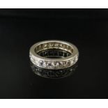 A white gold diamond eternity ring, size L, 3.