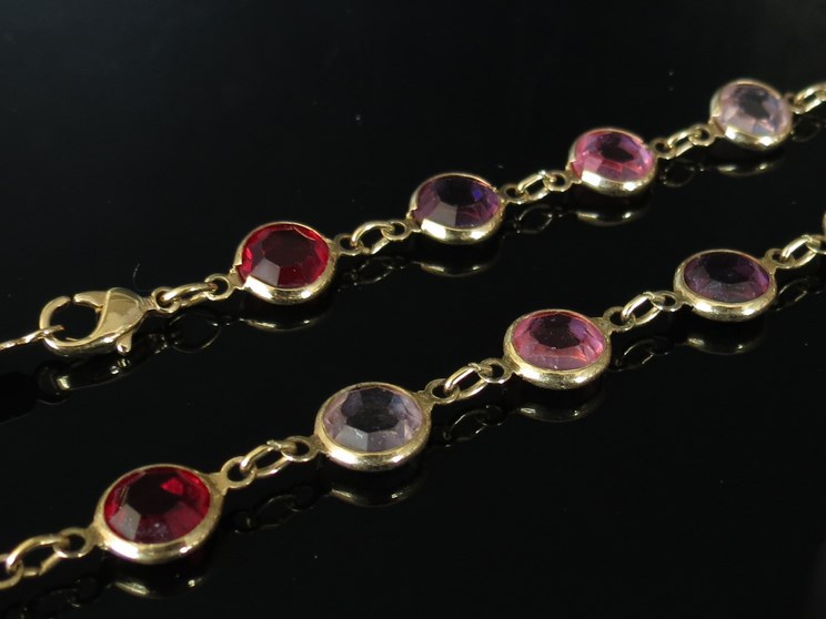 A Swarovski crystal necklace in pinks,