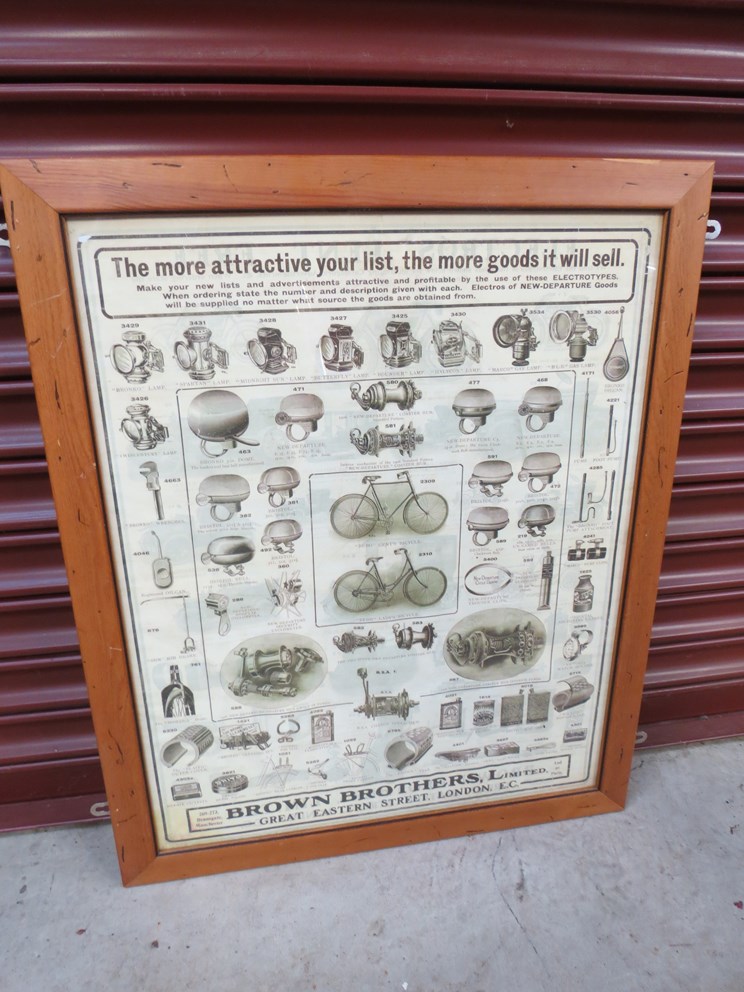 A framed and glazed double sided "Brown Brothers Ltd" poster