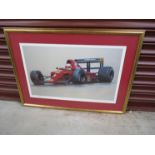 816/850 Dave Blyh print pencil signed by artist and bearing signature Nigel Mansell