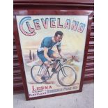 A reproduction "Gleveland" cycle print framed