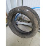 Two Dunlop reinforced vintage tyres