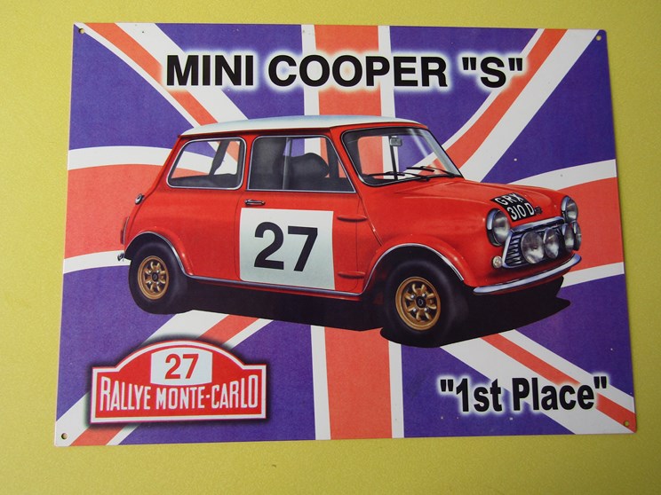 Two Mini Cooper tin signs - Image 2 of 2