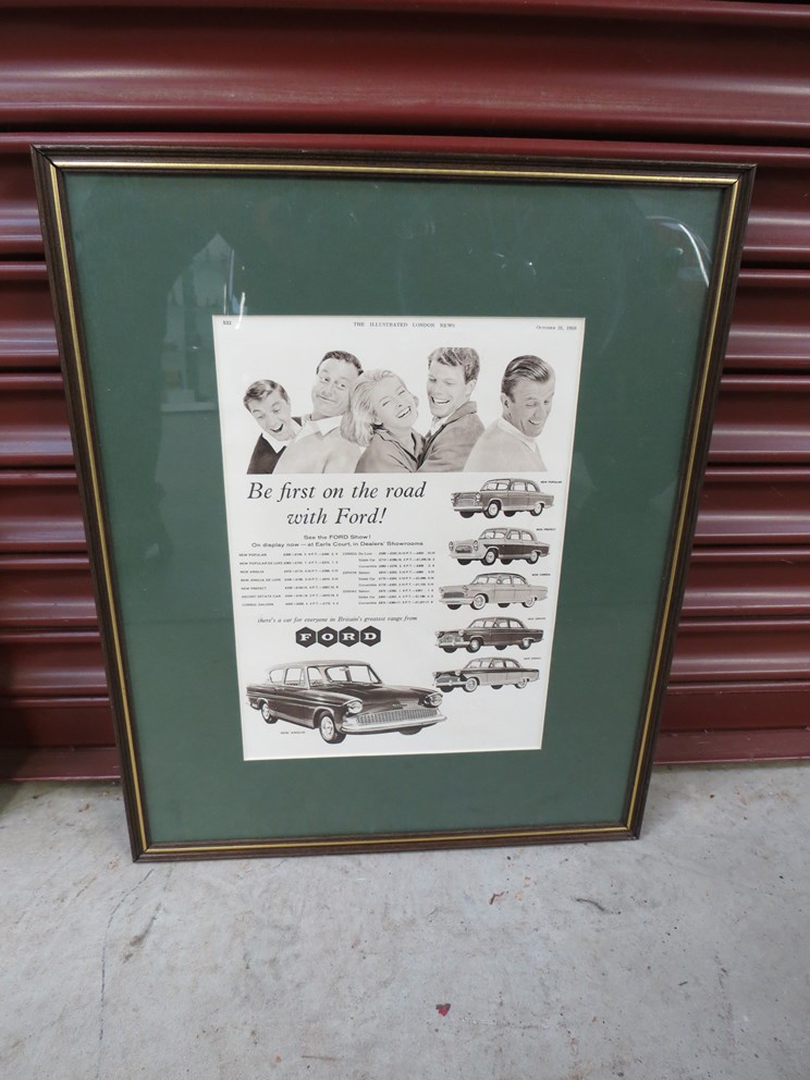 Two framed and glazed Ford show "Be the first on the road with Ford" advertisements - Image 2 of 2