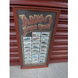 A framed set of Taddy & Co cigarette cards