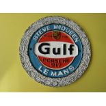 A cast reproduction Steve Mcqueen "Gulf" Le Mans plaque