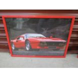 Six framed Ferrari prints and emphemera including a 348 GT sales brochure