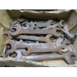 A box of Lister and BSA spanners