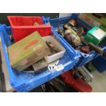 Two boxes of mixed spares including boxed bulbs etc