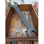 A tray containing four "King Dick" spanners