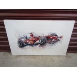 A canvas print of Ferrari