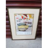 Two framed and glazed Ford show "Be the first on the road with Ford" advertisements