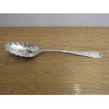 A Thomas Oliphant Georgian silver berry spoon, London 1791, monogrammed,