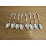 Eight silver Georgian teaspoons various makers and dates,
