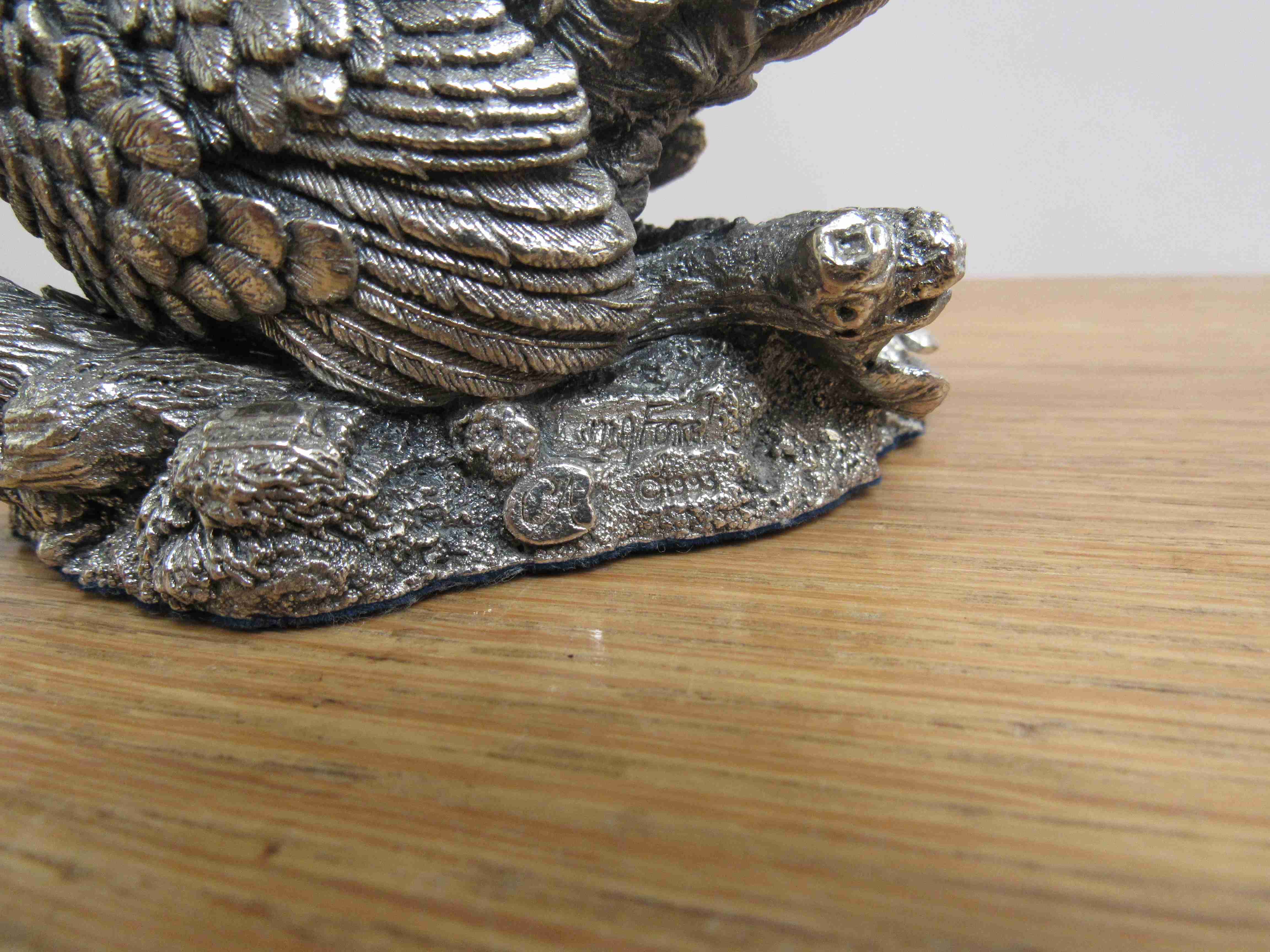 A pair of filled sterling silver pheasant figures approx 19cm long - Image 2 of 3