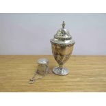 A thimble case Chester 1890 and pepperette, London 1899,