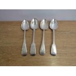 Four silver serving spoons two by Cooper Brothers & Sons Sheffield 1919 with monogrammed handles,